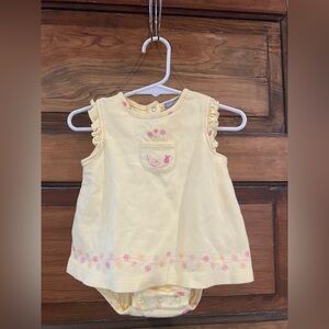 Carter's Light Yellow one-piece with floral design
